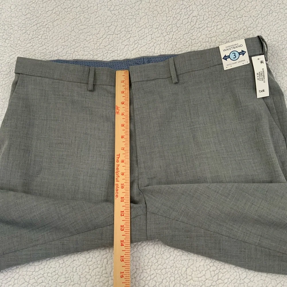 Saddlebred Traveler 42x29 Dress Pants Gray Comfort Flex No Iron Flat Front New